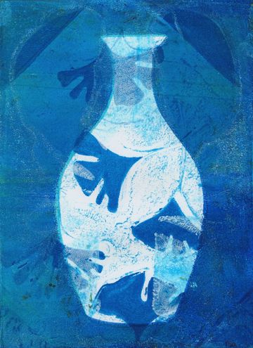 Blue Ginko Vase