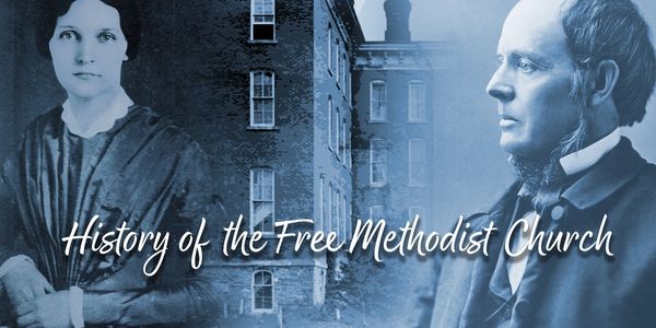 Historical figures and building representing the Free Methodist Church history.