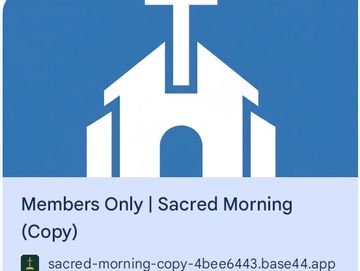 Logo of a white church on a blue background.