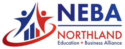 NEBA Northland logo with figures and bar graph.