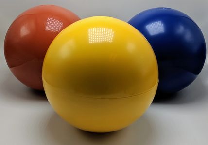 Dark Orange, Yellow, and Blue Smooth Round Urn / Vaults