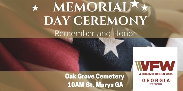 Memorial Day Ceremony honoring veterans at Oak Grove Cemetery, St. Marys, GA.