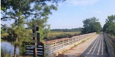 Foot bridge on the White Oak Tail Trail in Northern Camden County