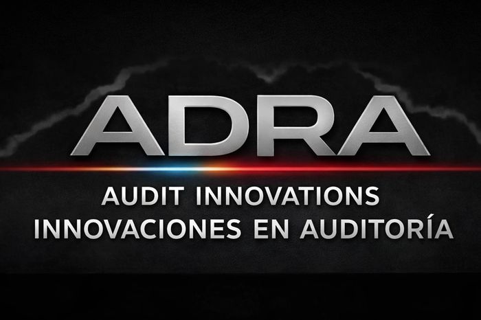 ADRA logo with bilingual tagline about audit innovations.