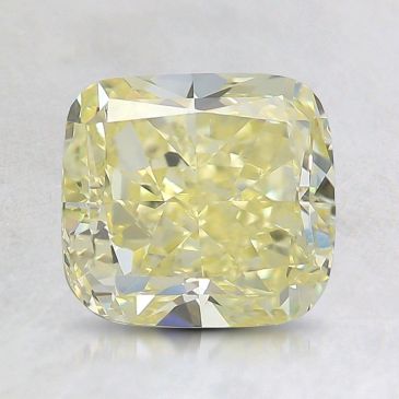 Yellow cushion-cut diamond.