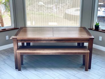 Gaming table. Gaming dining table. walnut dining table. Custom dining table. Custom made table