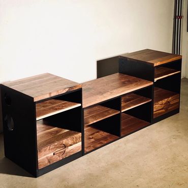 Handmade entertainment center. media console. custom cabinetry. solid wood cabinet, custom cabinet.