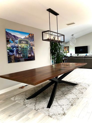 Dining Table Phoenix. Custom Dining Table. Square Dining Table. Dining Table near me.Live Edge Table