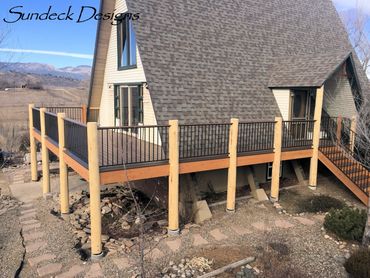 Evergrain deck
RDI railing
Fort Collins deck
Log deck