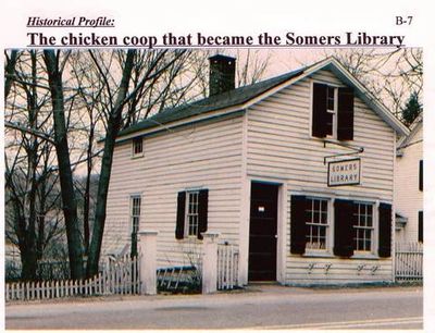 One of the original library locations in a chicken coop.