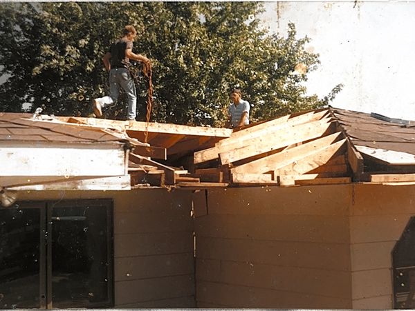 Tyler's father and grandfather building his childhood home