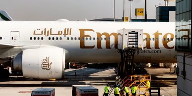 Emirates aircraft. World Travel.