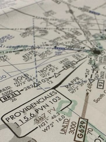 Aviation flight planning chart.