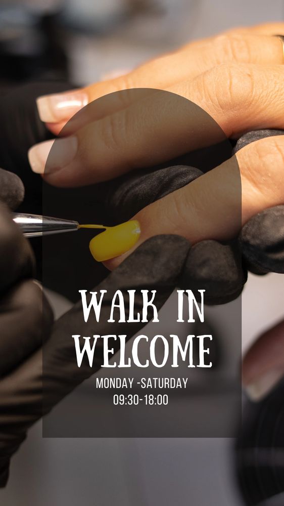 kelowna walk in nail salon, pedicure, manicure, gel nails. acrylic nail fullset, walk in welcome