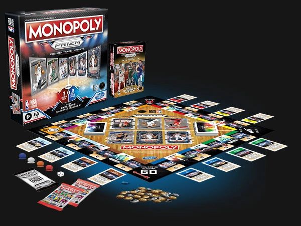 NBA Prizm Monopoly; industry-first sports hybrid packaging featuring the Prizm card chase.