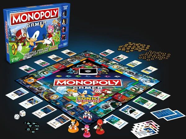Monopoly Gamer Sonic design by Dave Moccia. High-speed SEGA brand integration & character UI.