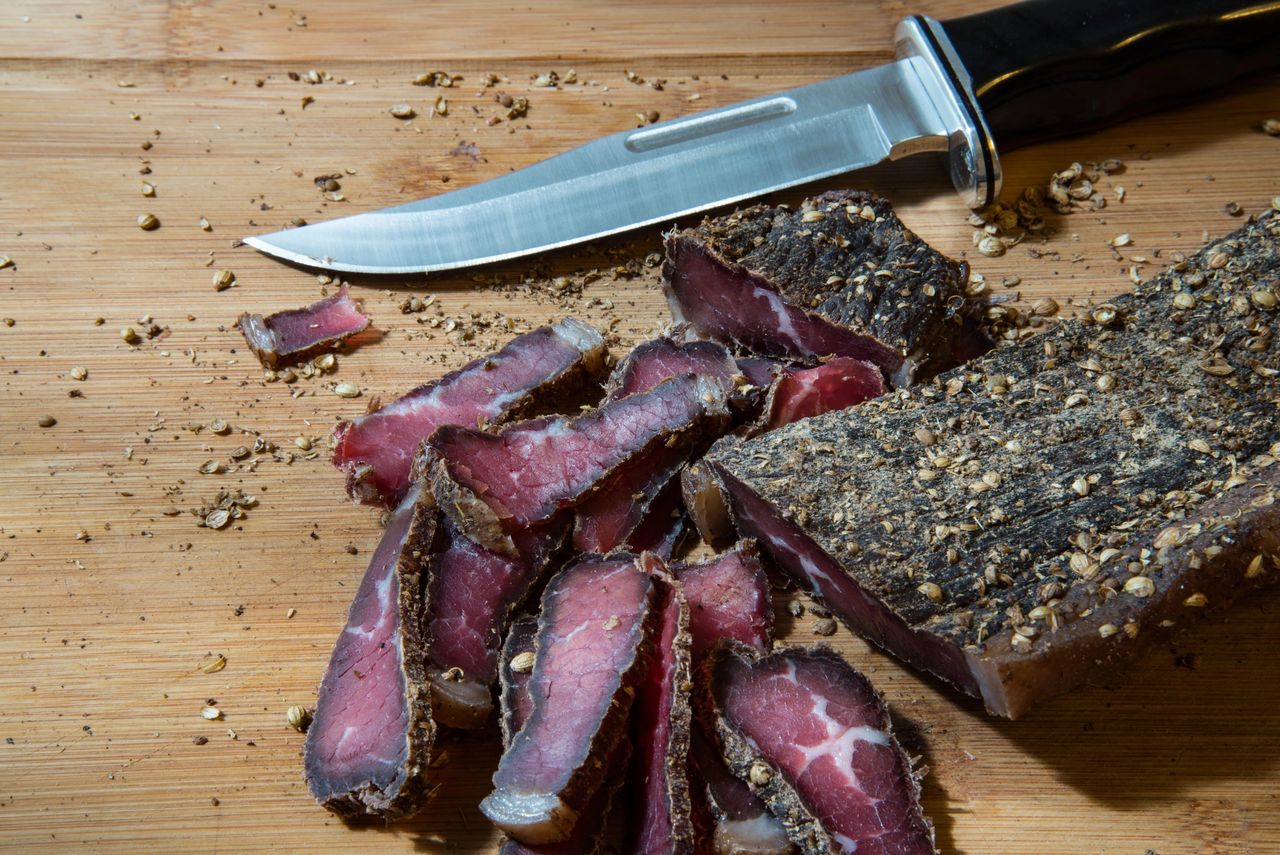 fatty biltong sliced