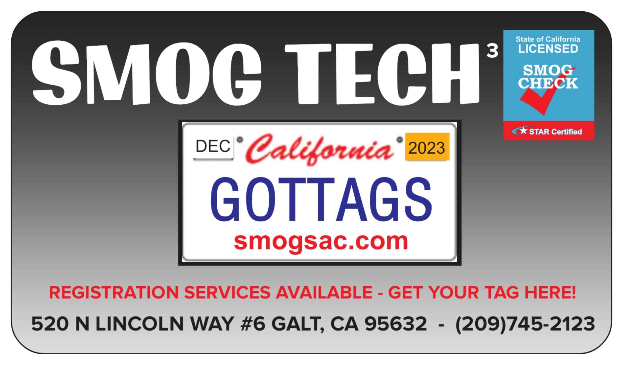 Smog, Registration Service Smogsac Galt, California