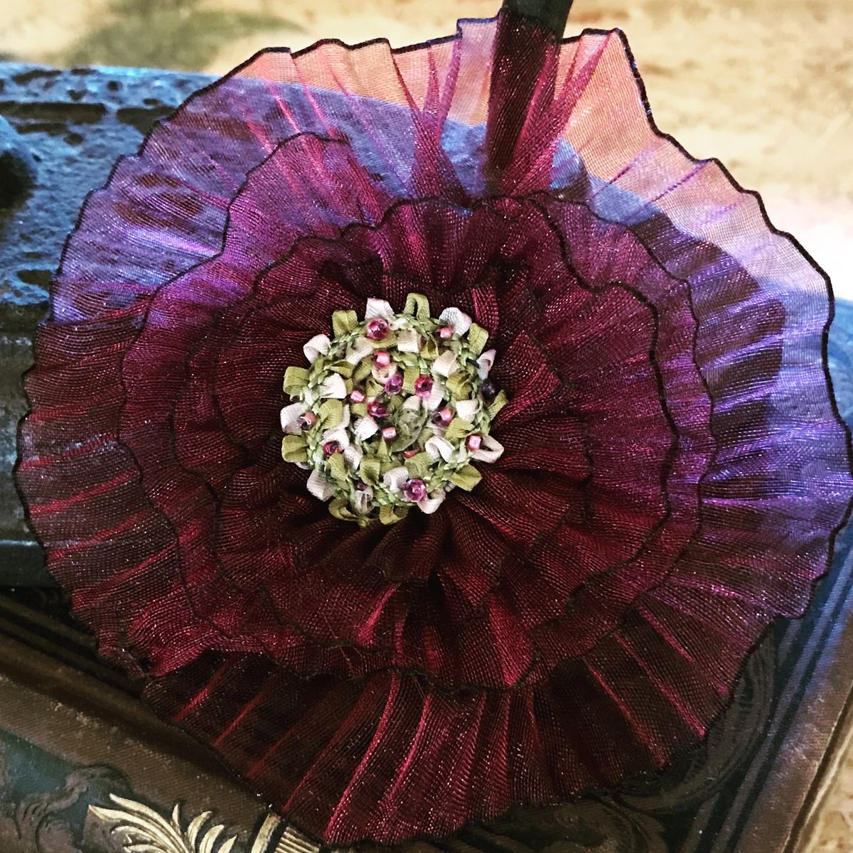 Pleated Ribbon Flower KitPurple