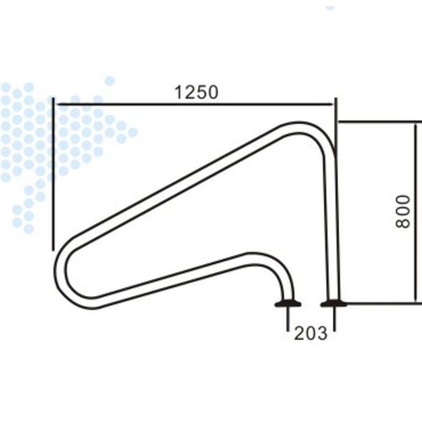 weili stainless steel swimming pool ladder handrail in AISI304 AISI316  42mm diameter