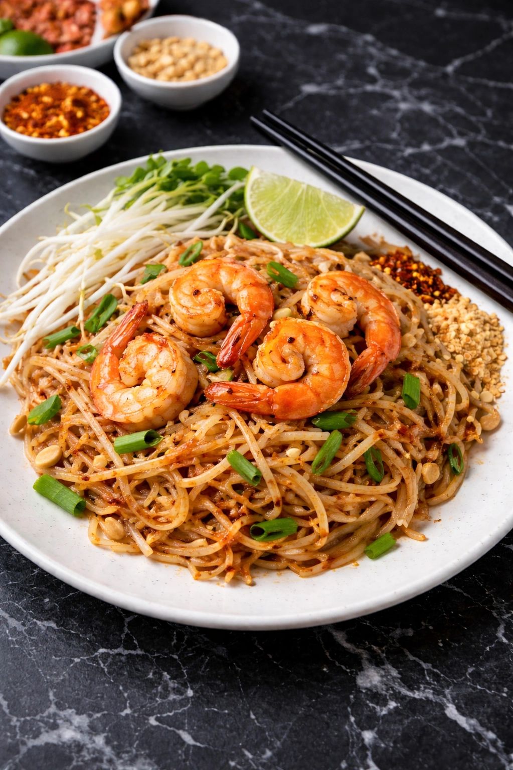 A bowl of Shrimp Pad Thai
