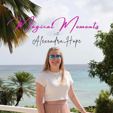 Promotional square image of Alexandra Hope Watson on a balcony for Magical Moments