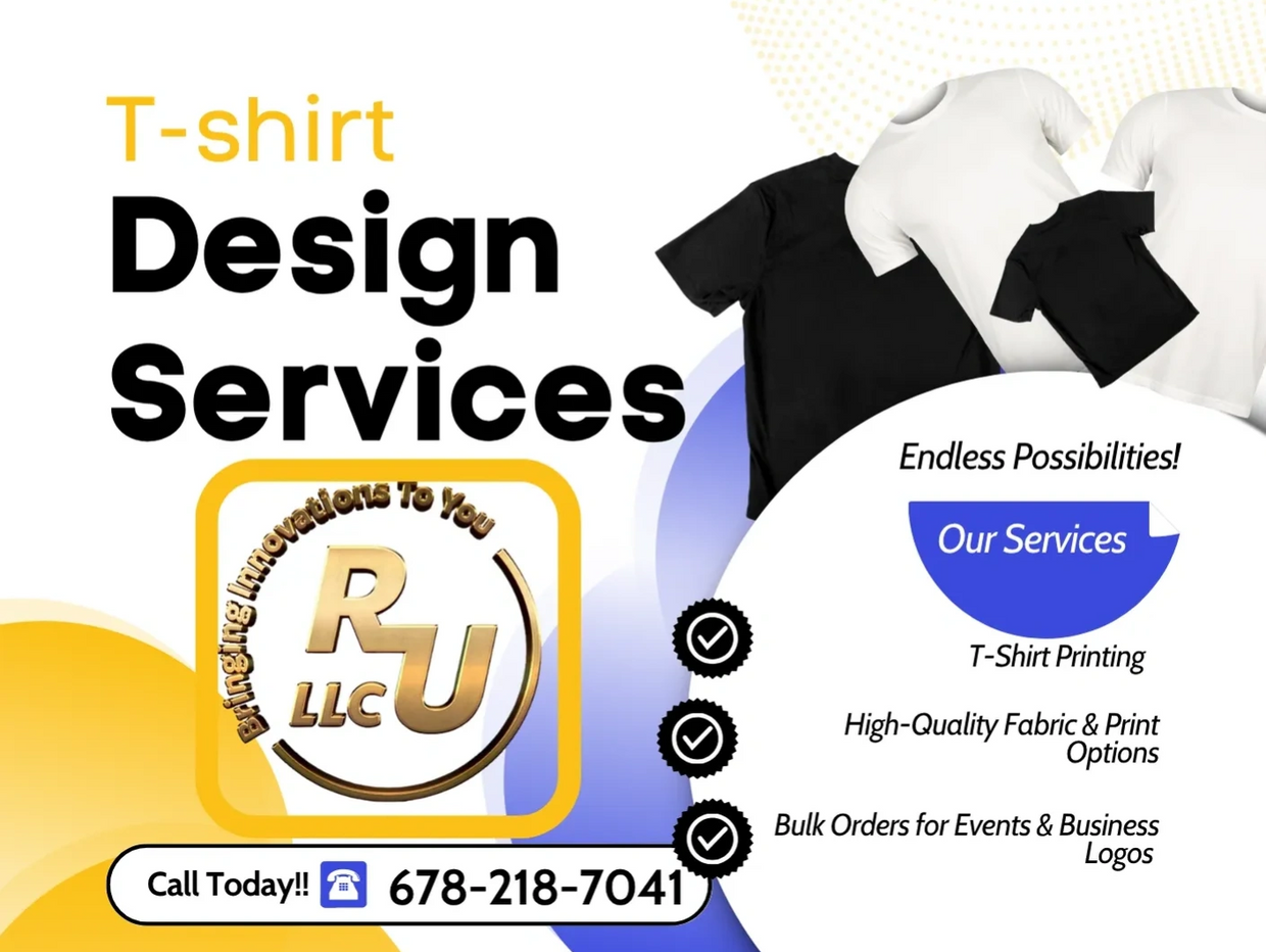 T-shirt design services offering high-quality printing and bulk orders for events and businesses.