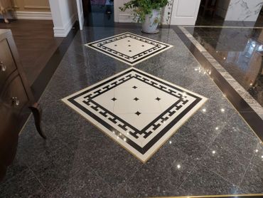 designed and installed floor tiles, granite