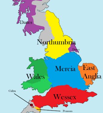 and wessex of map kingdom northombria