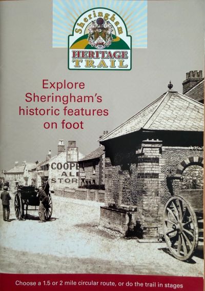 Sheringham heritage trail poster with historic image and walking info.