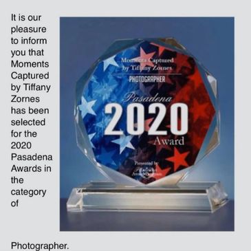 2020 Pasadena Photographer award 