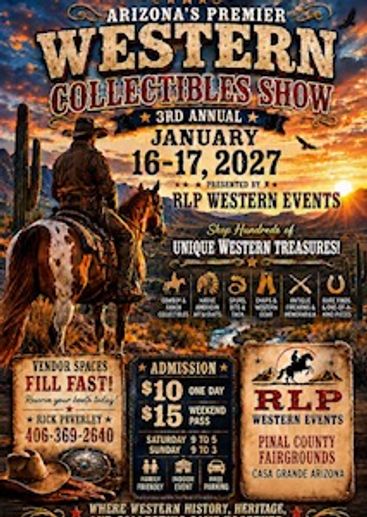 Western Collectibles Show poster in Arizona, January 2027.