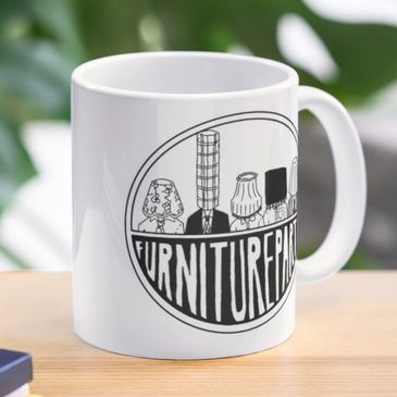 Furniture Party coffee mug hosted on Redbubble.com
