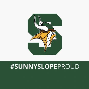Logo of a Viking with an S and #SUNNYSLOPEPROUD text.