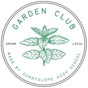 Garden Club logo with plant illustration.
