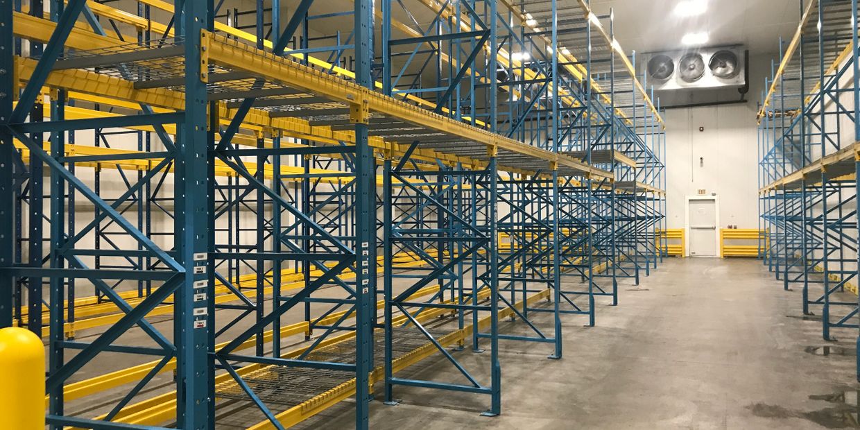Installation of freezer cooler storage racking system by Genesis Warehouse Consulting Design