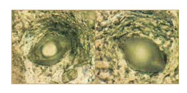 Contact with Standard Probe (Left) vs Contact with High Energy Probe (Right)