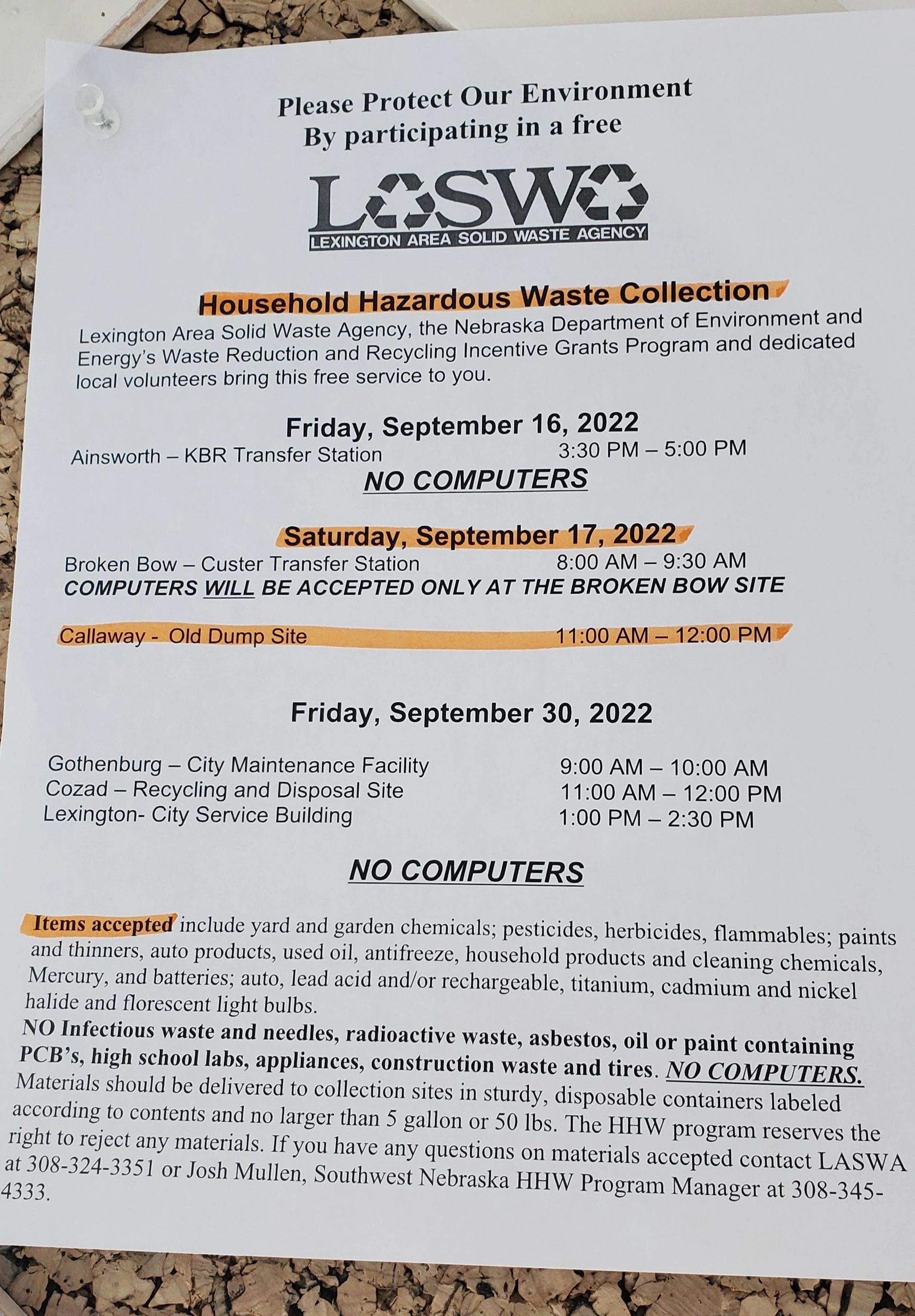 Hazardous Waste Pick up