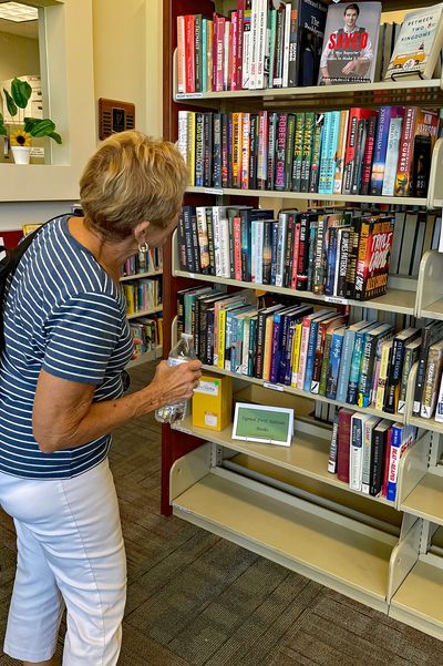 Viewing recent books at Temecula Public Library