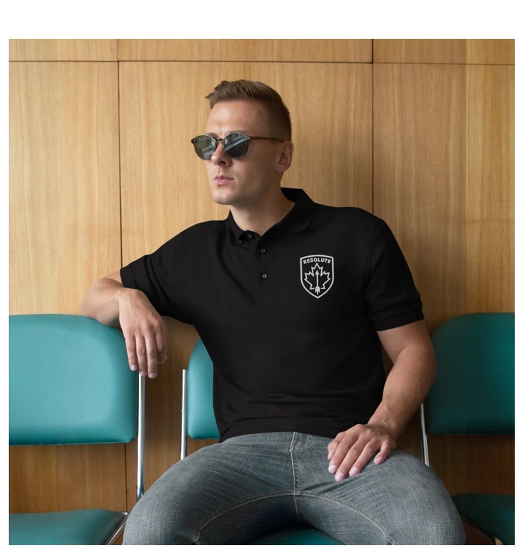 Resolute polo shirt.