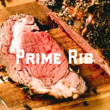 Hickory Smoked Prime Rib on a cutting board.