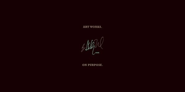 Art signature with the phrase 'ART WORKS. ON PURPOSE.'