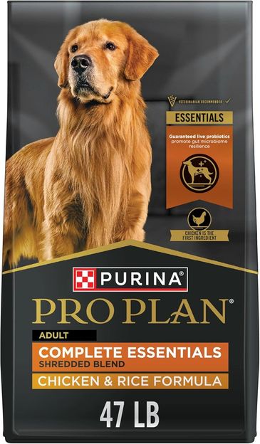 Purina Pro Plan Complete Essentials Shredded Blend Chicken and Rice Dog Food Dry Formula with Probio