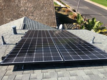 Rooftop solar panel installation in the California  bay area. Project competed by Solar Motion. 