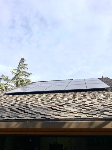 Rooftop solar panel on a home , done by Solar Motion