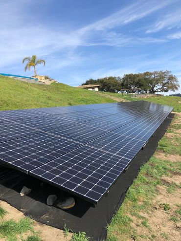 Hillside solar panel instal on a residential property. Solar panels by solar motion in Aptos