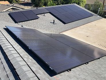 Solar Panel installation on a roof. Project installed and completed by Solar Motion in California