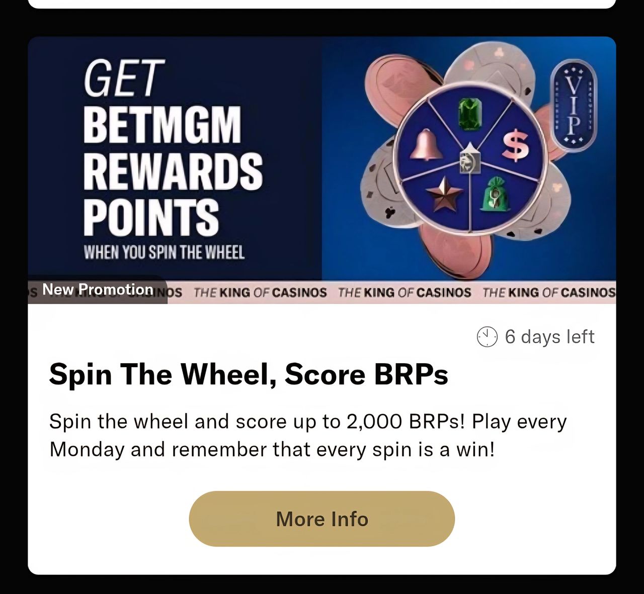 The offer on the Promotions tab The offer on the Promotions tab