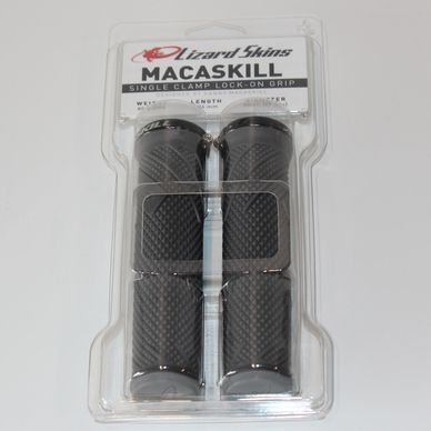 Lizard Skins MacAskill bike grips in packaging.
