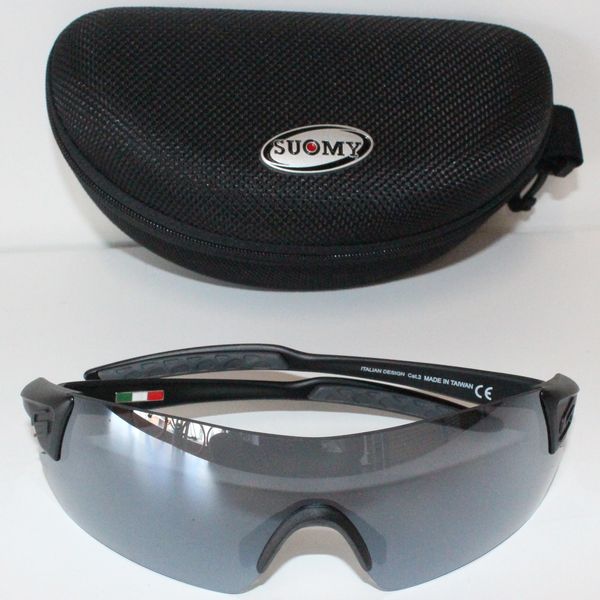 Black Suomy sports sunglasses with case.